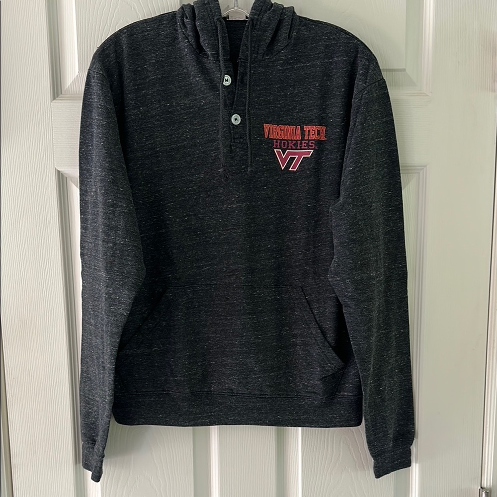 Gray Long Sleeve Virginia Tech Tee with Athletic Style